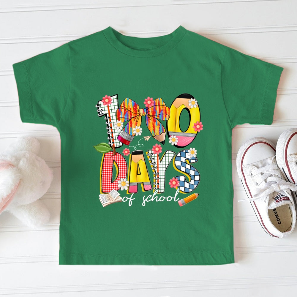 100 Days Of School Bow Dots Toddler T-shirts