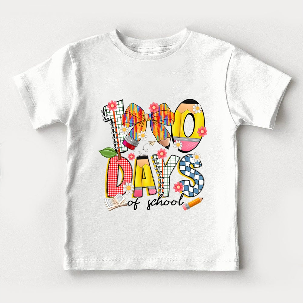 100 Days Of School Bow Dots Toddler T-shirts