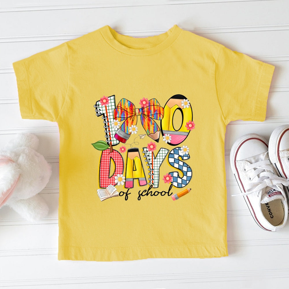 100 Days Of School Bow Dots Toddler T-shirts