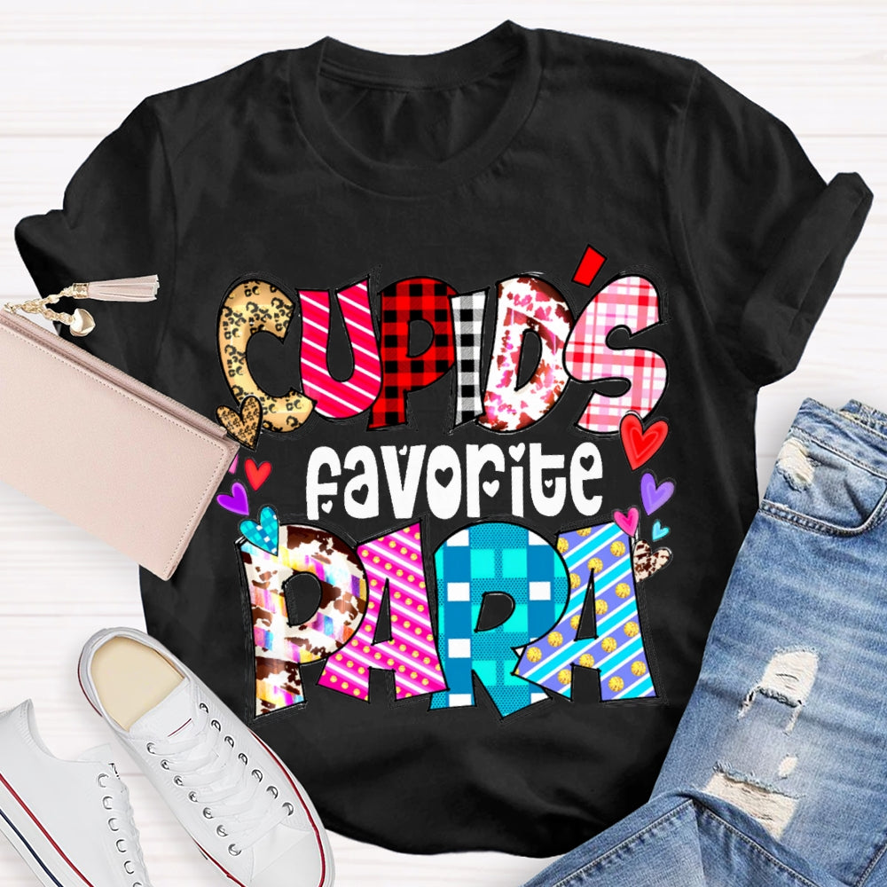 Cupids Favorite Para Colorful Little Peach Heart T-shirt