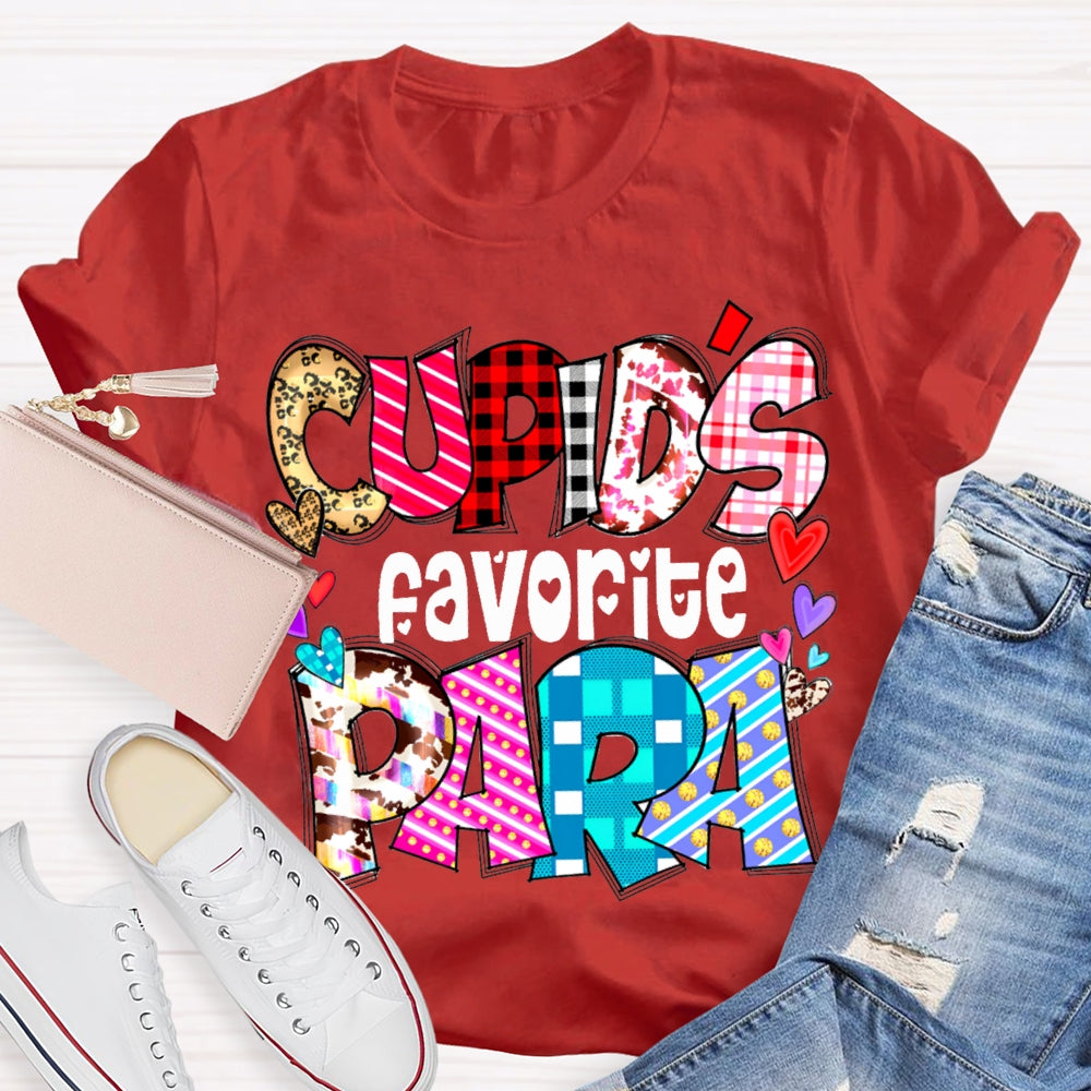 Cupids Favorite Para Colorful Little Peach Heart T-shirt