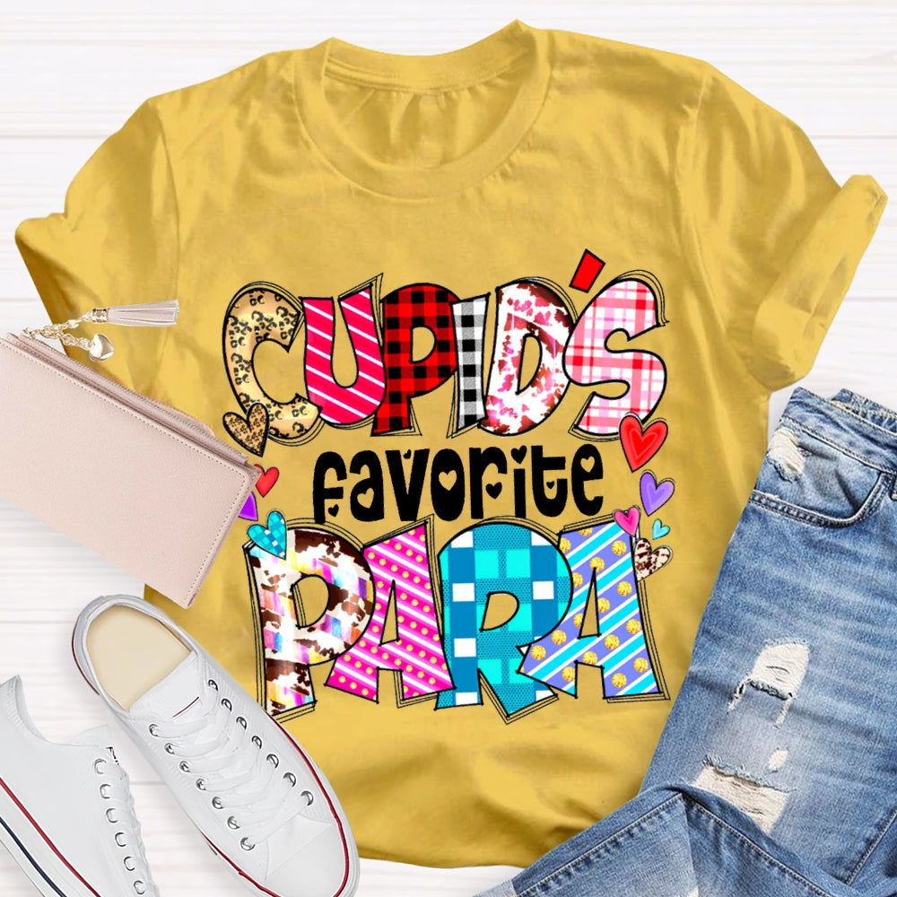 Cupids Favorite Para Colorful Little Peach Heart T-shirt