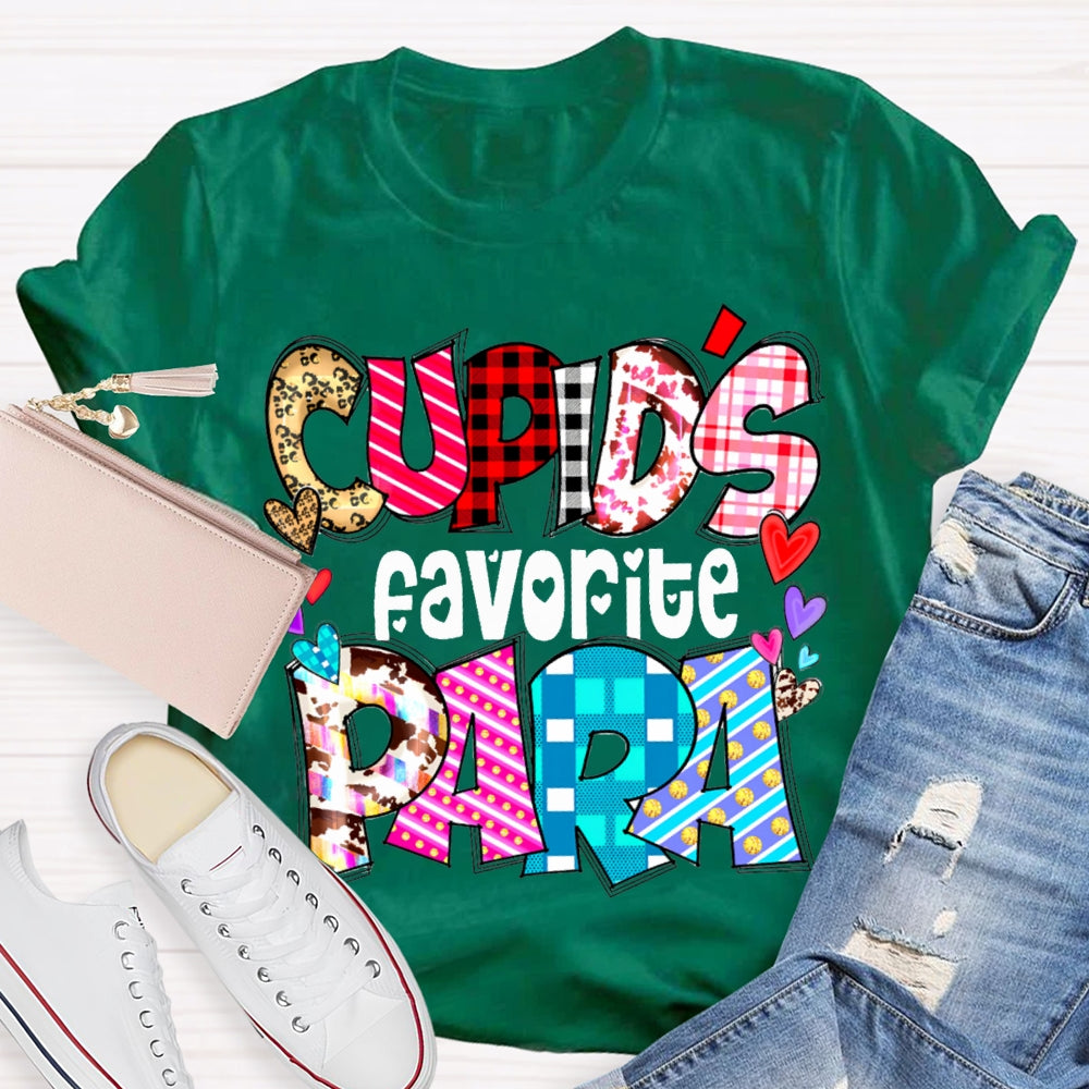 Cupids Favorite Para Colorful Little Peach Heart T-shirt