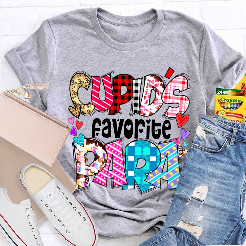 Cupids Favorite Para Colorful Little Peach Heart T-shirt