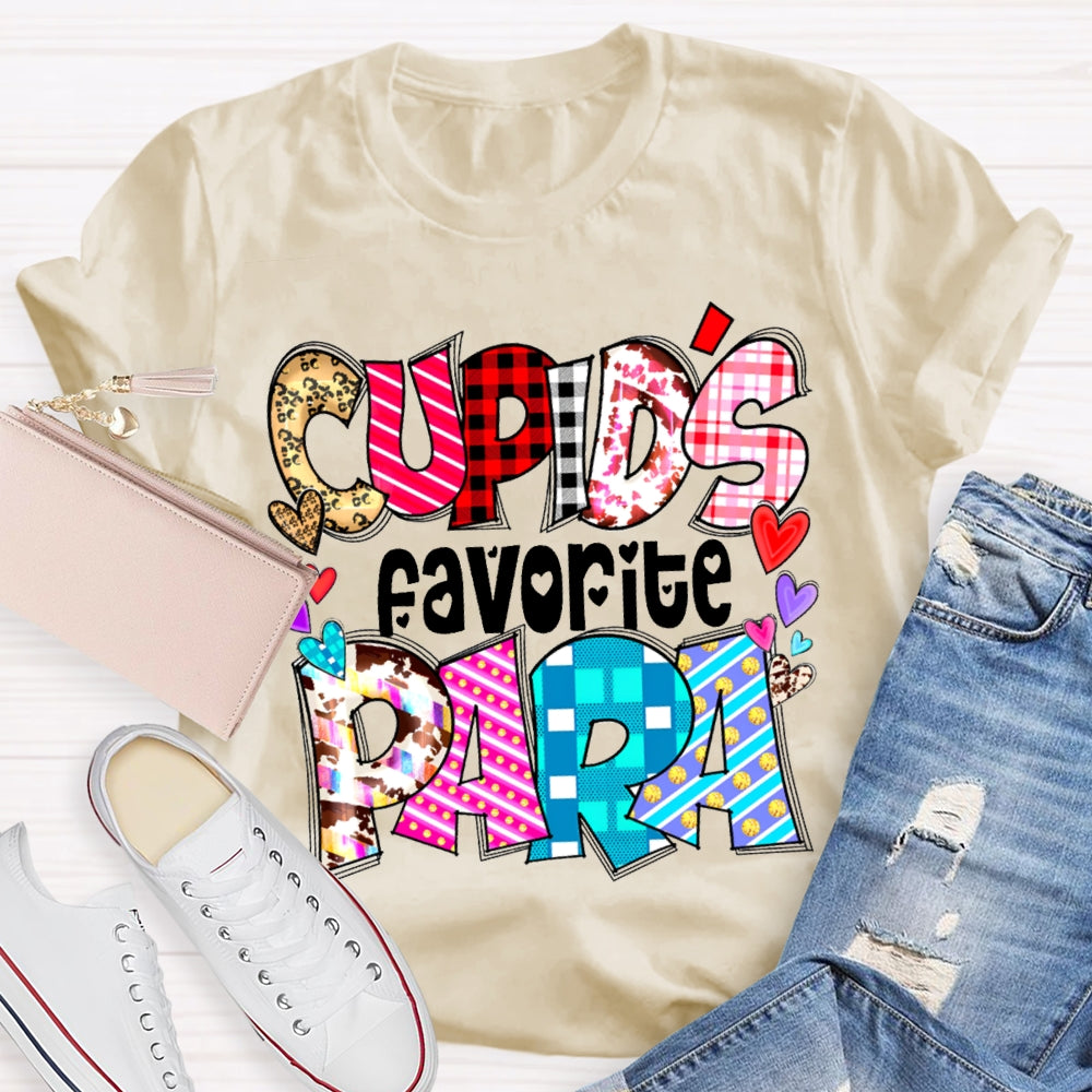 Cupids Favorite Para Colorful Little Peach Heart T-shirt