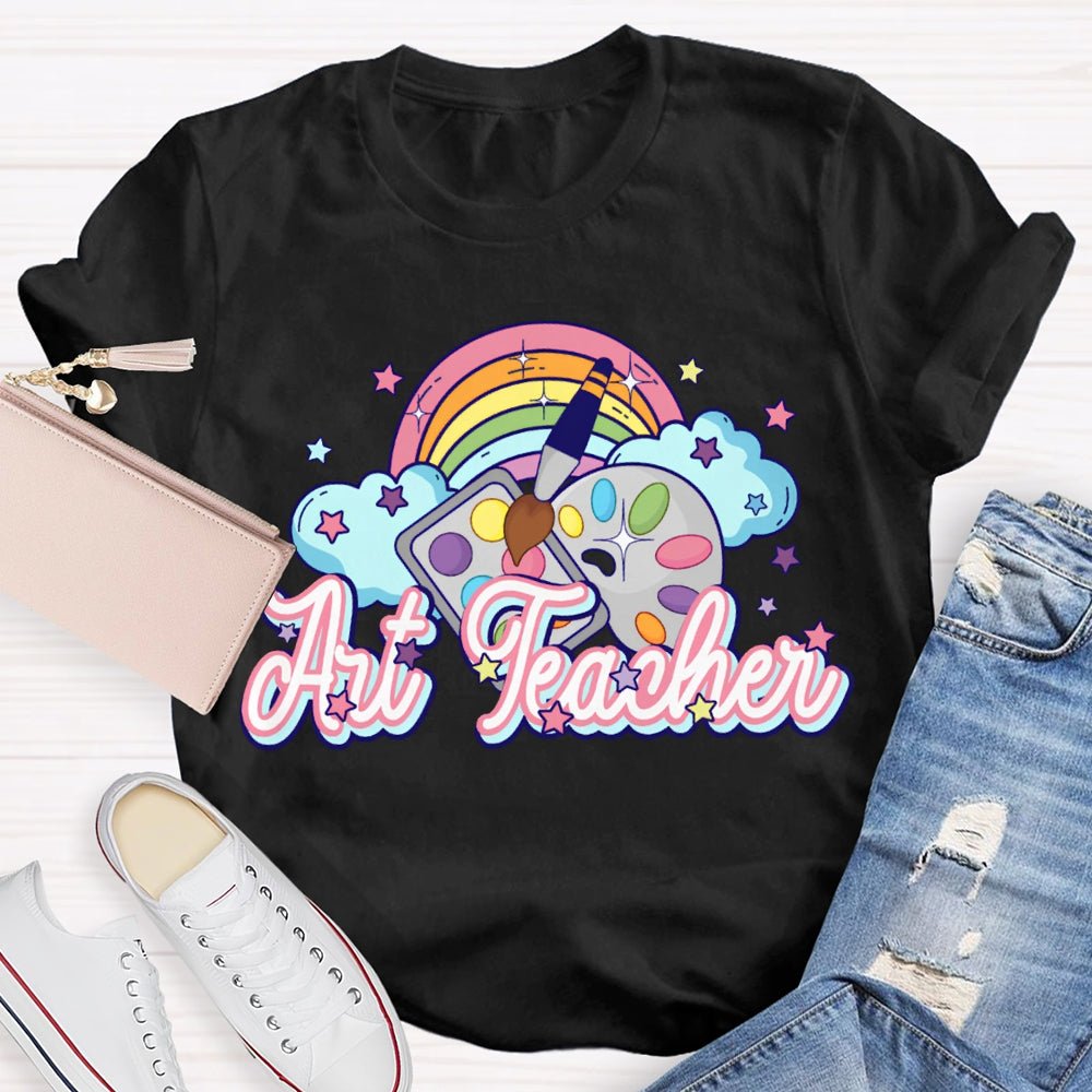 Art Teacher Rainbow And Color Dye Palette T-shirt
