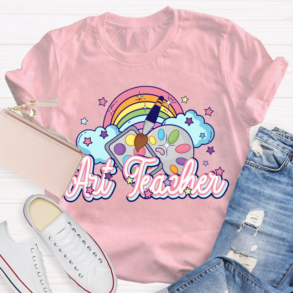 Art Teacher Rainbow And Color Dye Palette T-shirt