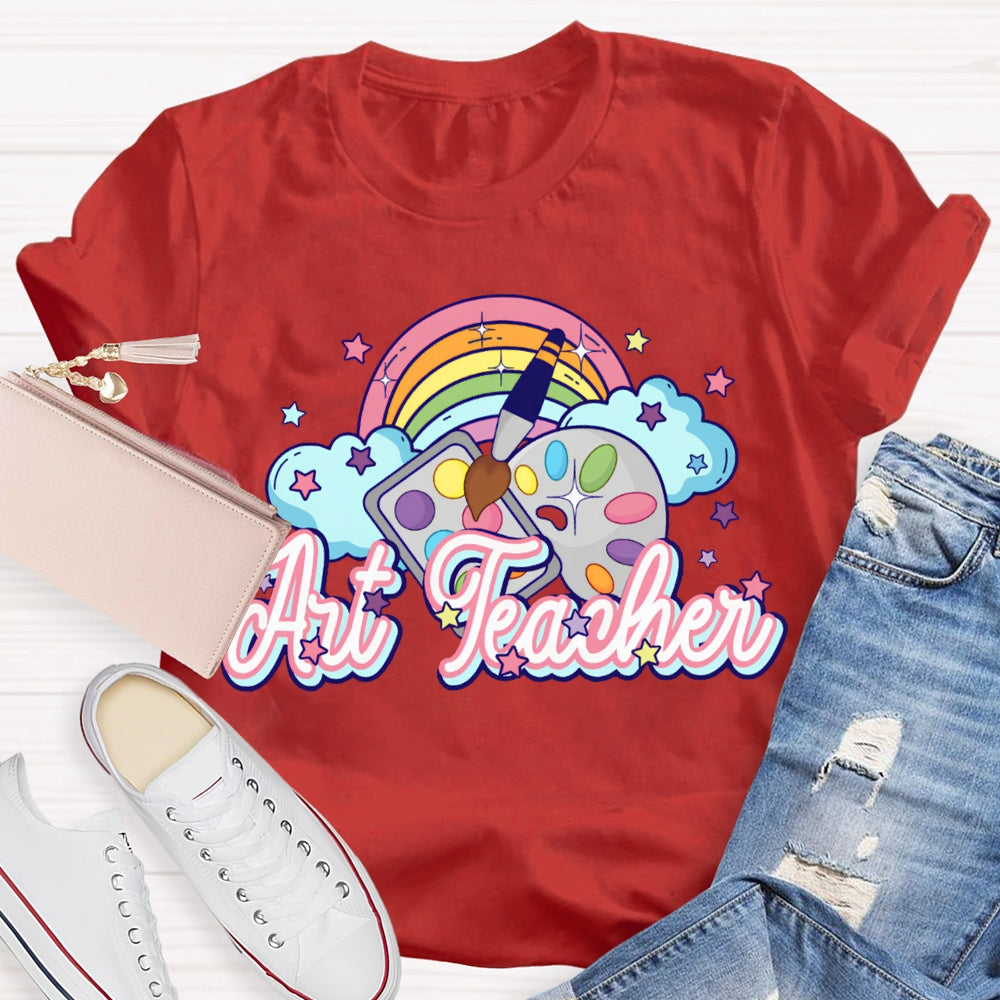 Art Teacher Rainbow And Color Dye Palette T-shirt