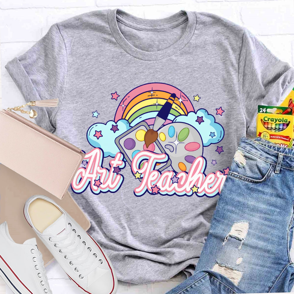 Art Teacher Rainbow And Color Dye Palette T-shirt