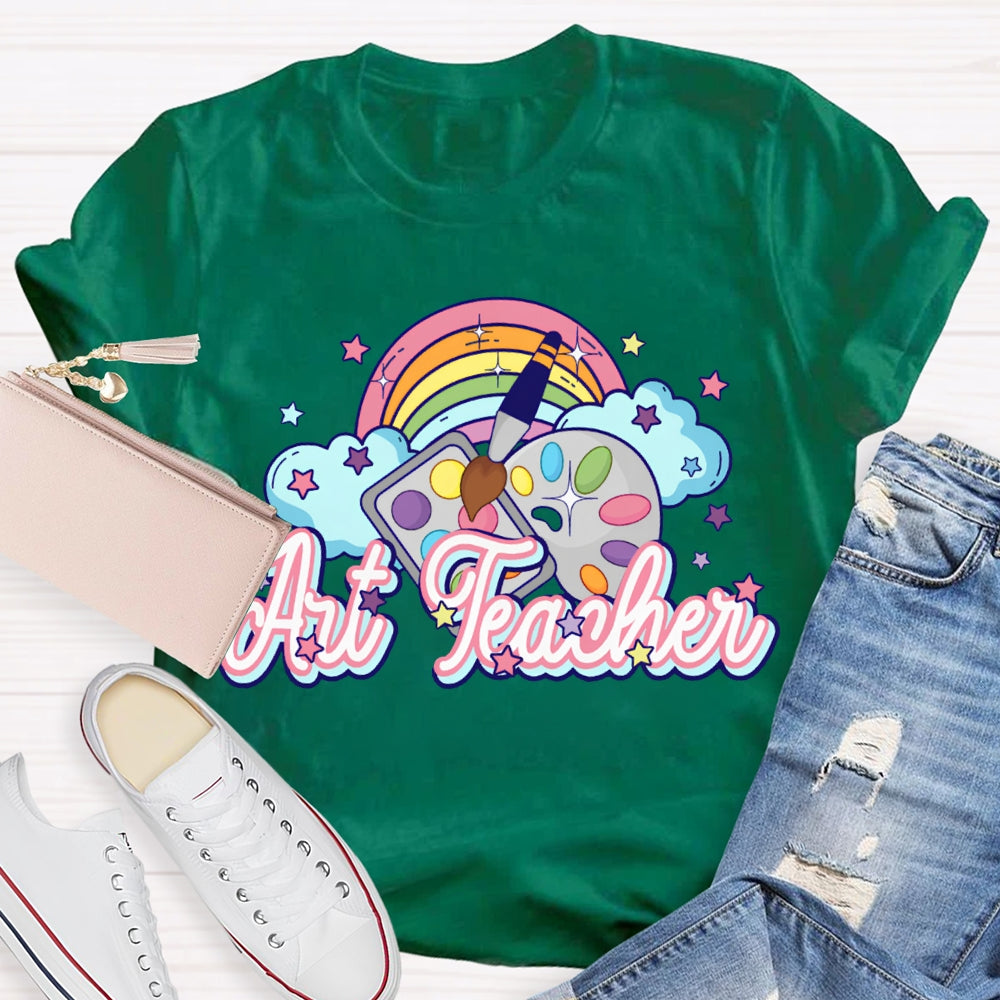 Art Teacher Rainbow And Color Dye Palette T-shirt
