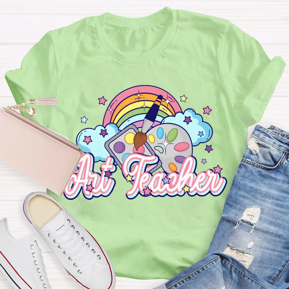 Art Teacher Rainbow And Color Dye Palette T-shirt