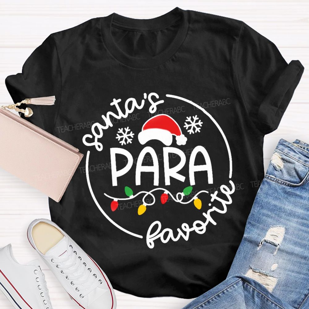 Santa's Favorite Para Christmas Light T-shirt