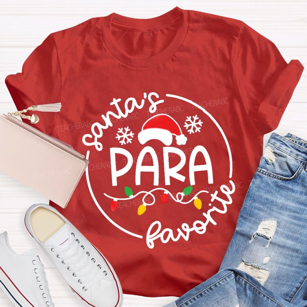 Santa's Favorite Para Christmas Light T-shirt