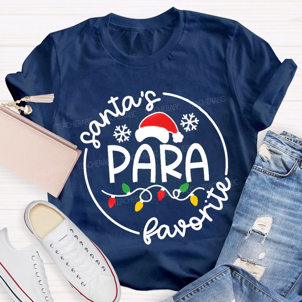 Santa's Favorite Para Christmas Light T-shirt
