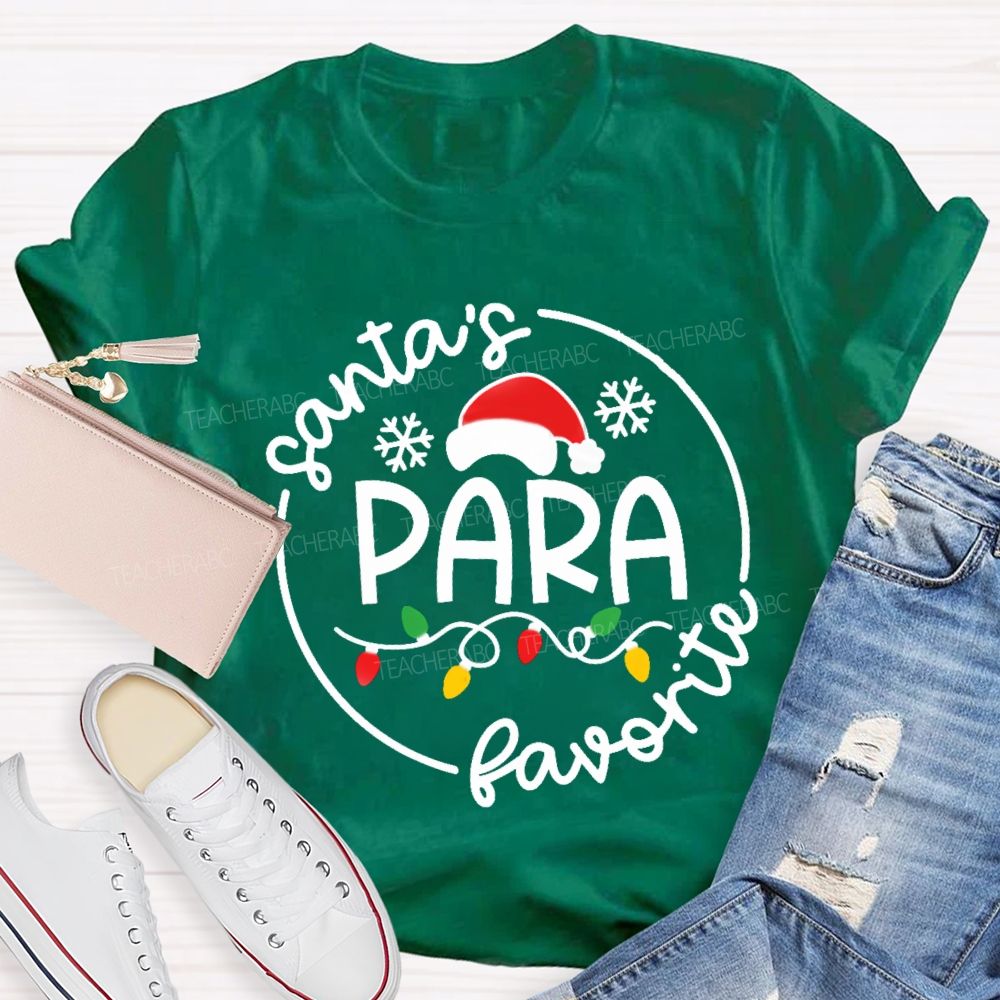Santa's Favorite Para Christmas Light T-shirt