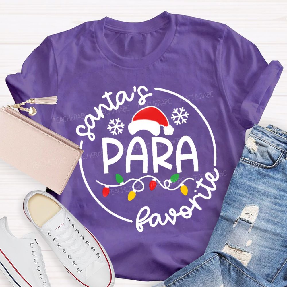 Santa's Favorite Para Christmas Light T-shirt