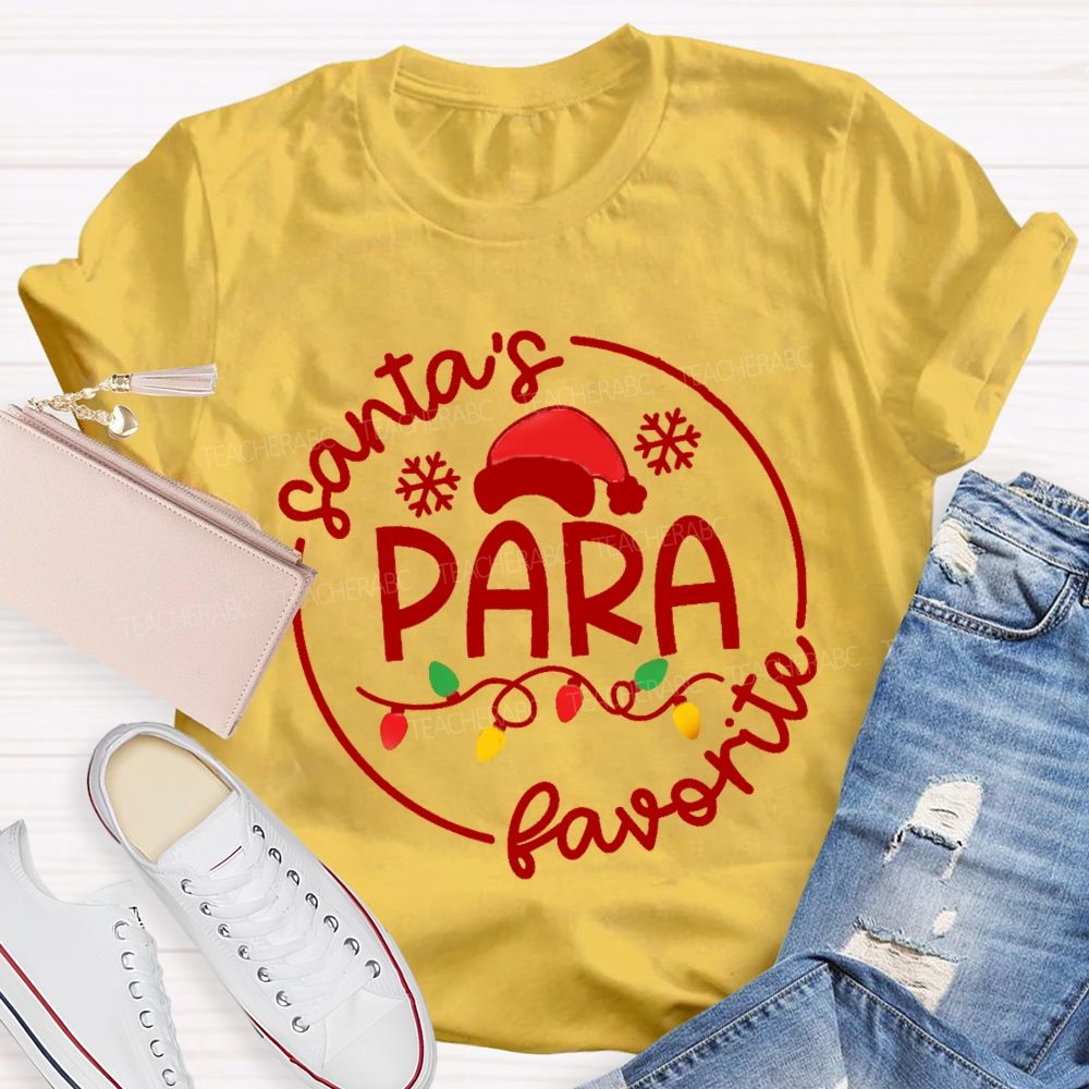 Santa's Favorite Para Christmas Light T-shirt