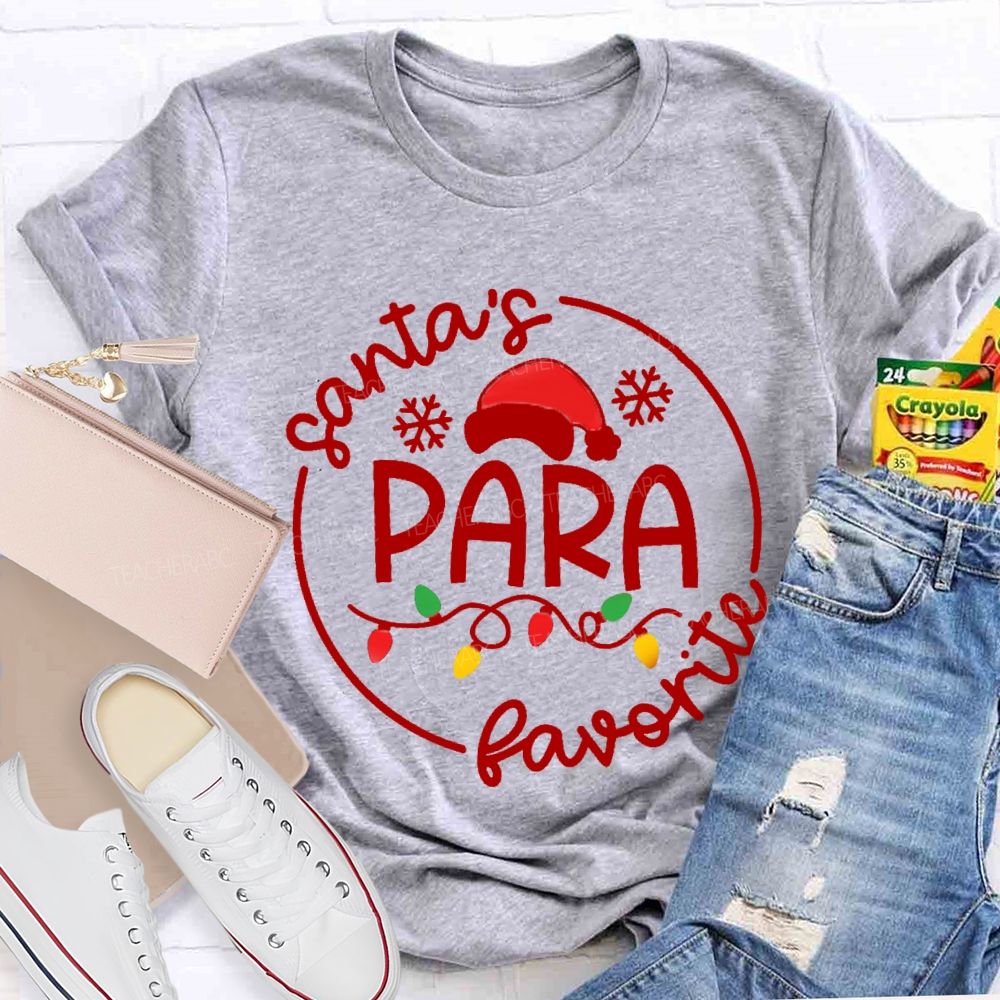 Santa's Favorite Para Christmas Light T-shirt