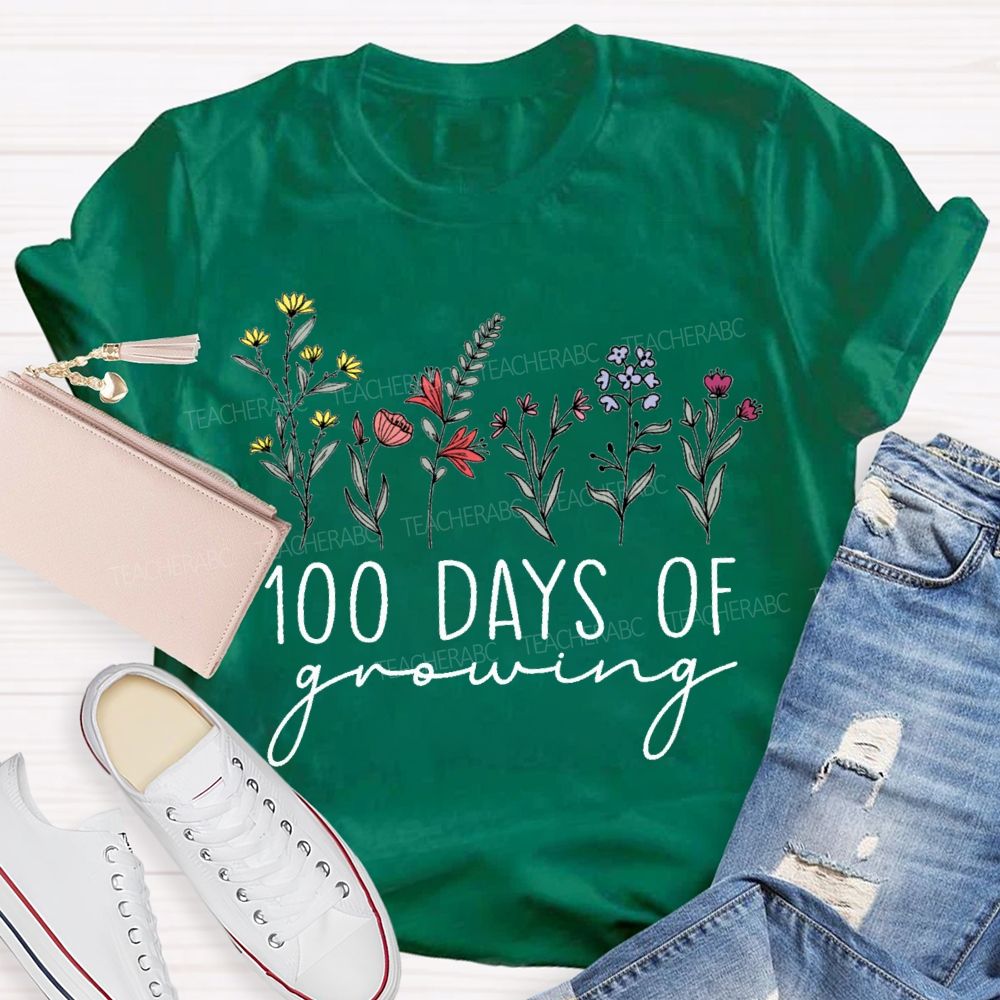 100 Days Of Growing Colorful Bouquet T-shirt