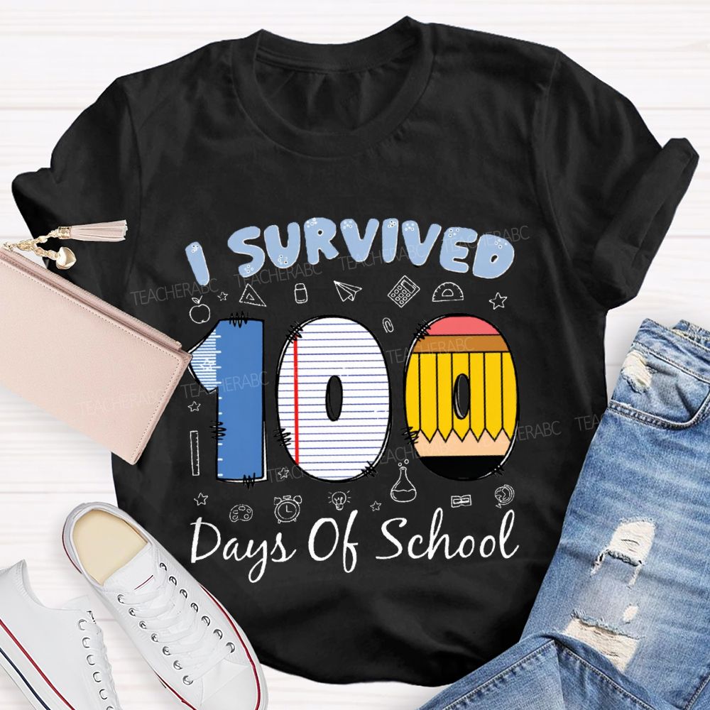 I Survived 100 Days Of School T-shirt