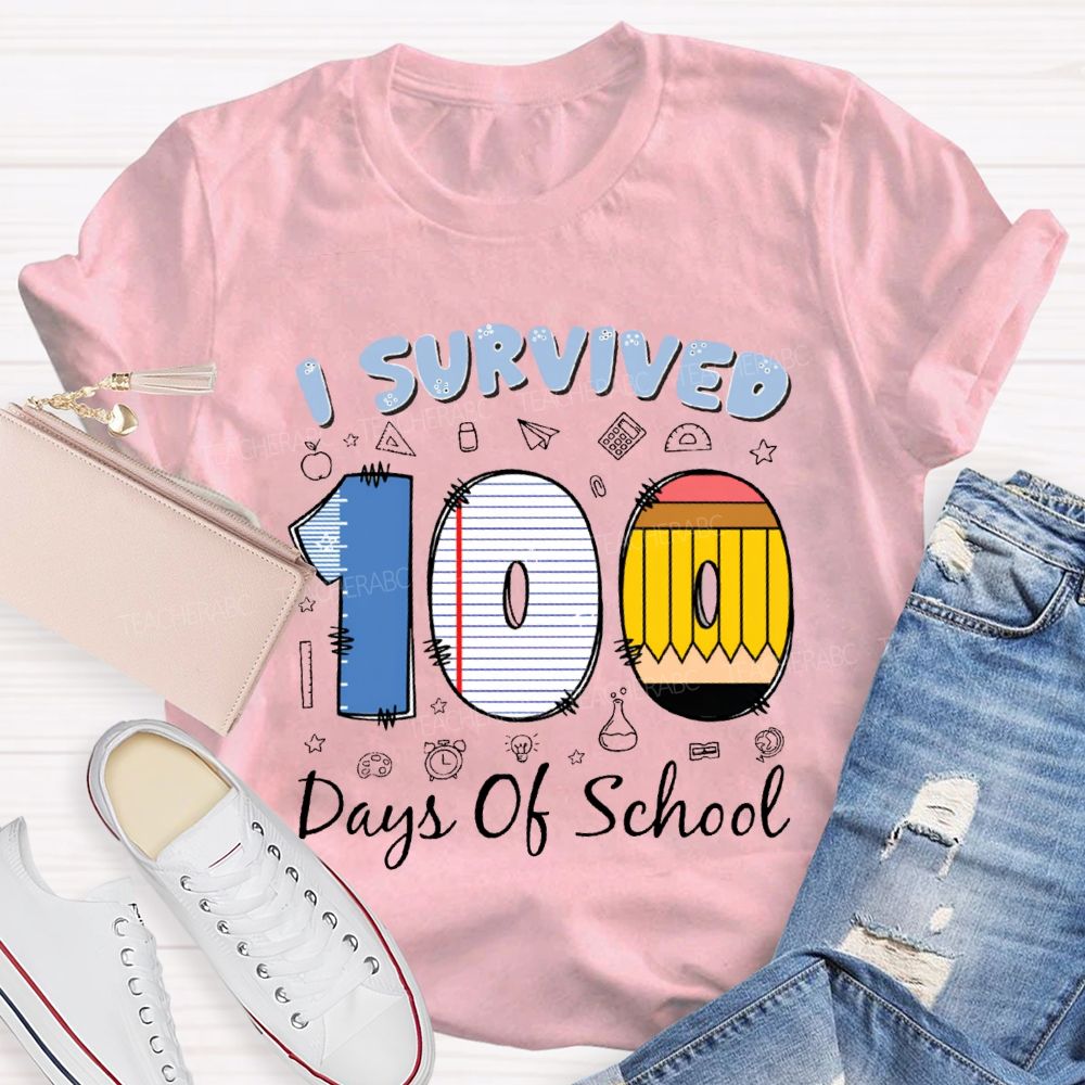 I Survived 100 Days Of School T-shirt