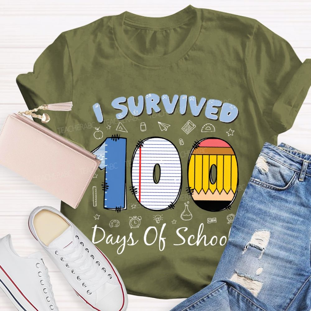 I Survived 100 Days Of School T-shirt