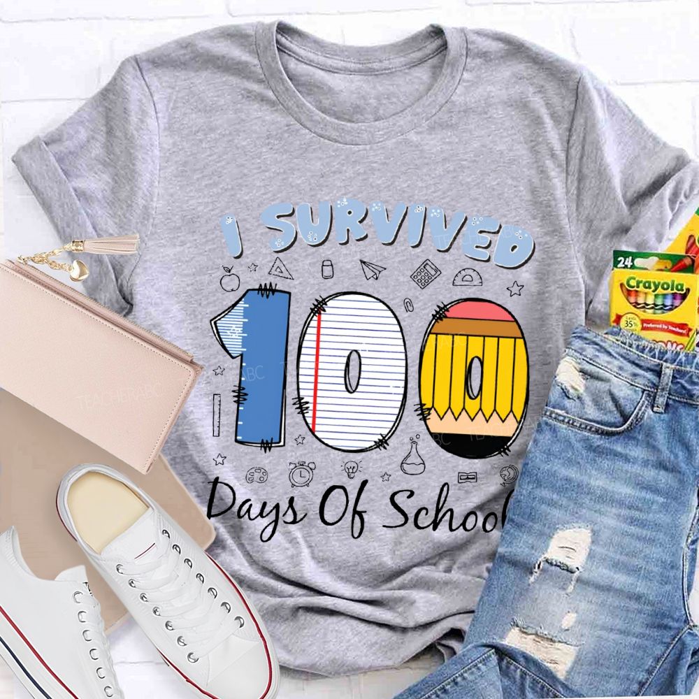 I Survived 100 Days Of School T-shirt