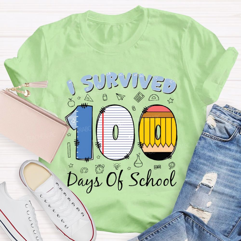 I Survived 100 Days Of School T-shirt
