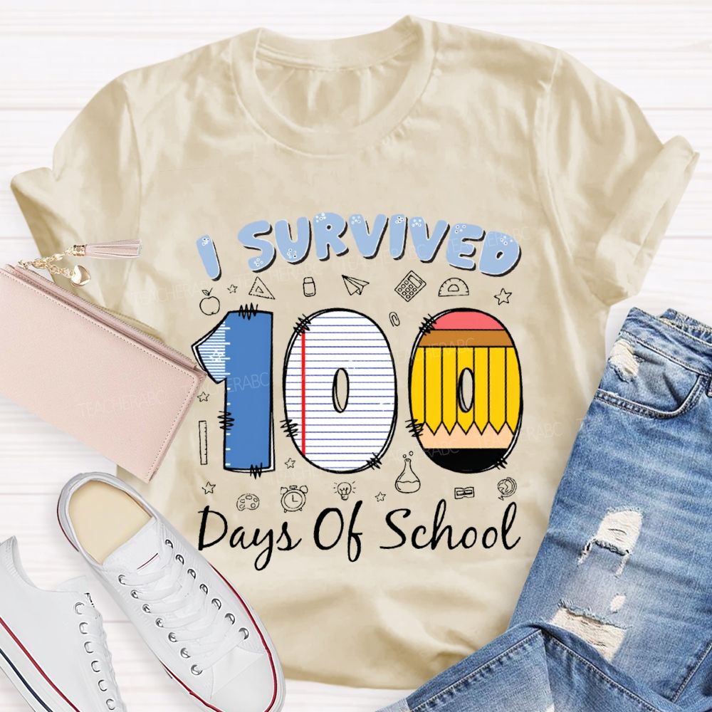 I Survived 100 Days Of School T-shirt