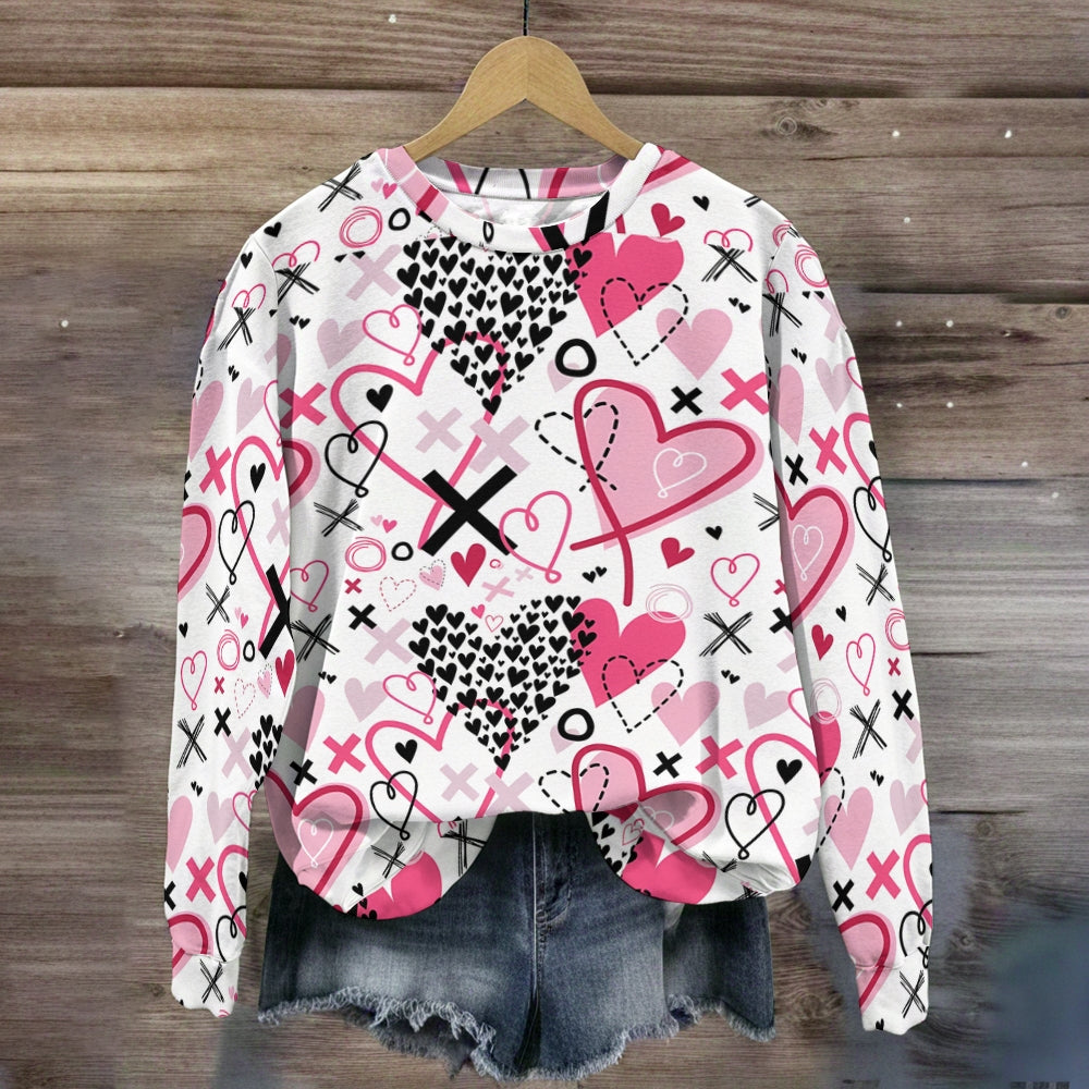 Valentine's Day Pink Heart Sweatshirt