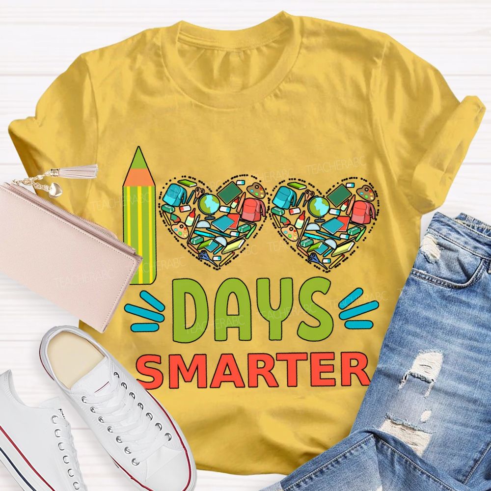 100 Days Smarter Heart Print T-shirt