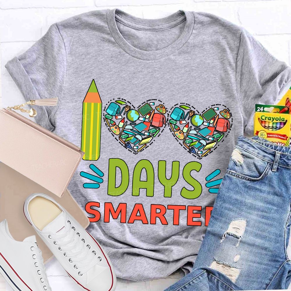 100 Days Smarter Heart Print T-shirt