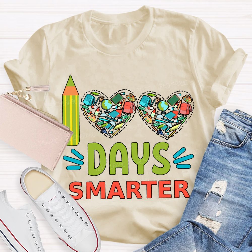100 Days Smarter Heart Print T-shirt