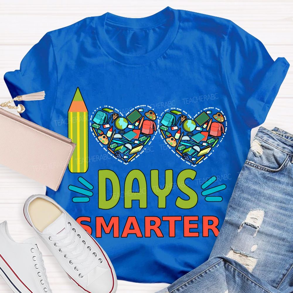 100 Days Smarter Heart Print T-shirt