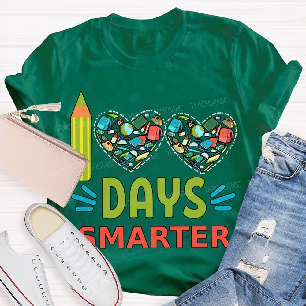 100 Days Smarter Heart Print T-shirt