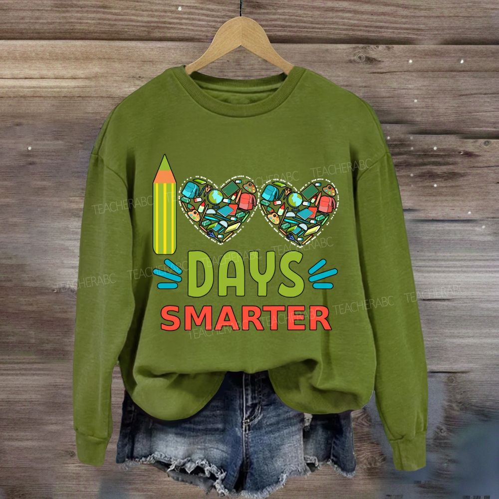 100 Days Smarter Heart Print Sweatshirt