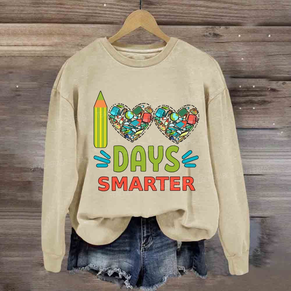 100 Days Smarter Heart Print Sweatshirt