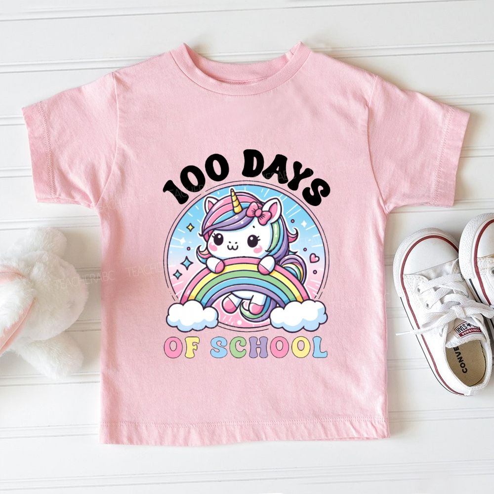 100 Days Of School Rainbow Print Toddler T-shirts