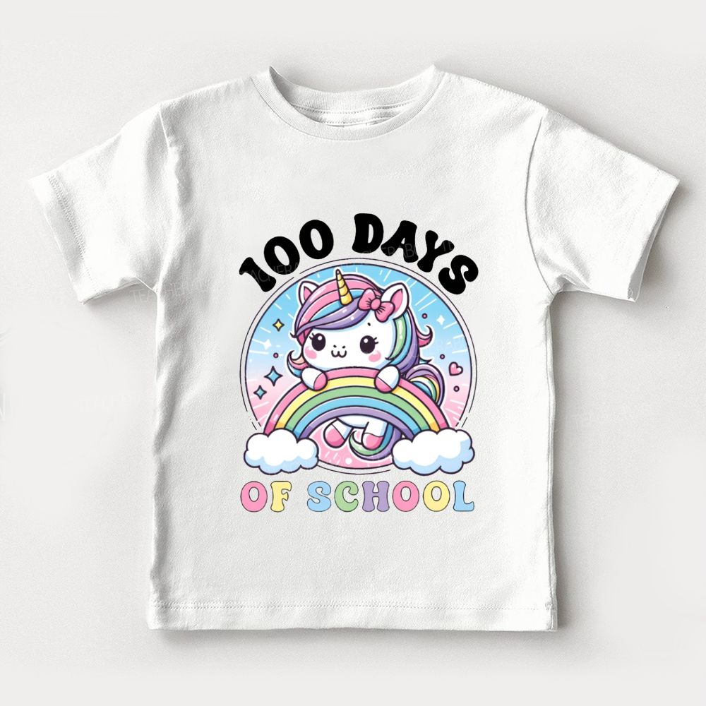100 Days Of School Rainbow Print Toddler T-shirts