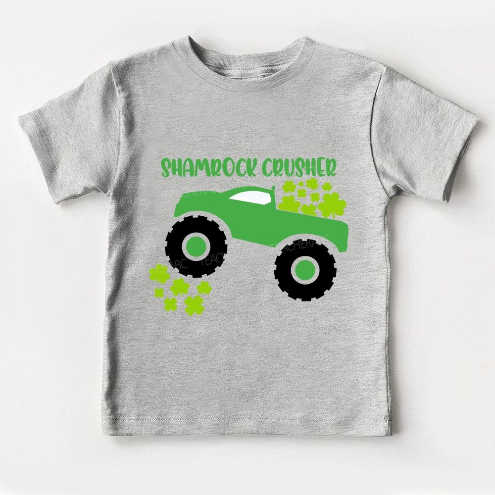 Shamrock Crusher Shamrock Truck St Patrick'S Day Toddler T-shirts