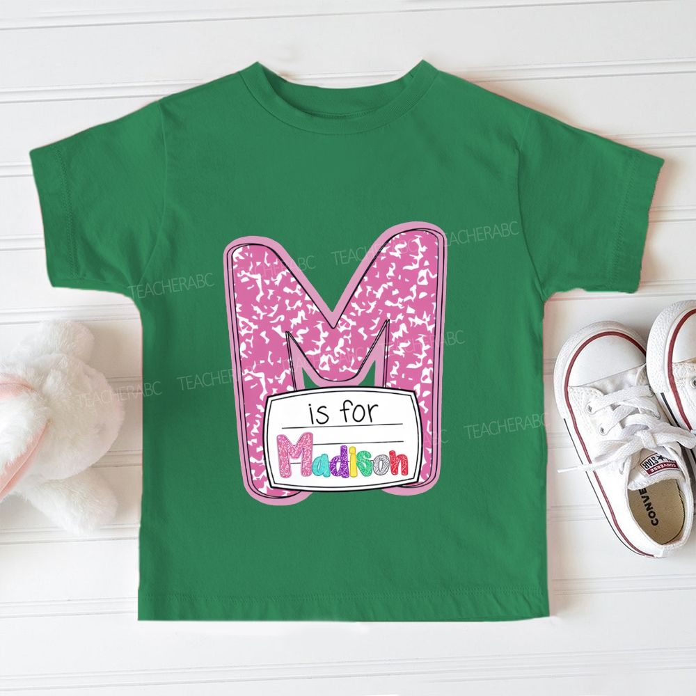 Personalized Name M Is For Madison Toddler T-shirts