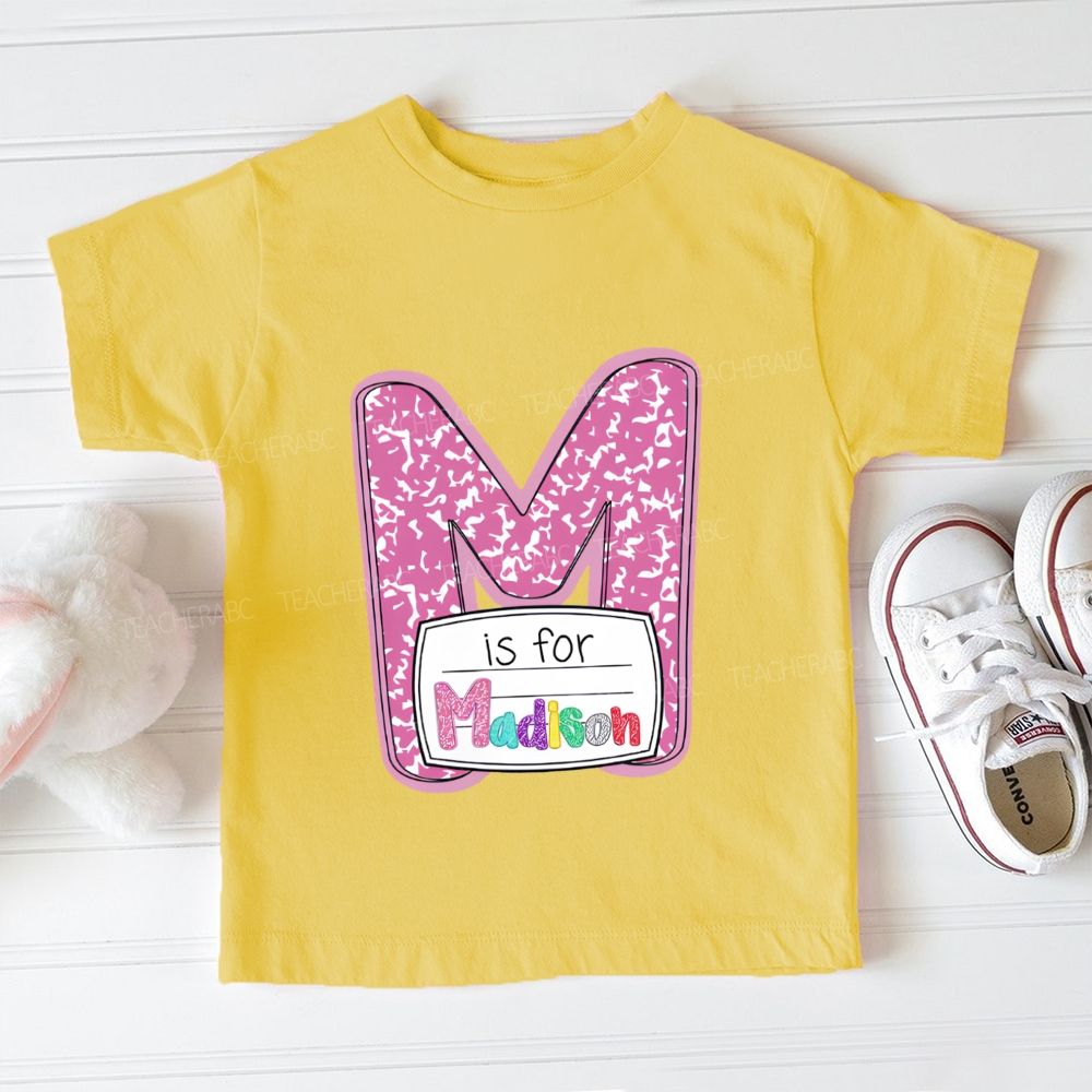 Personalized Name M Is For Madison Toddler T-shirts