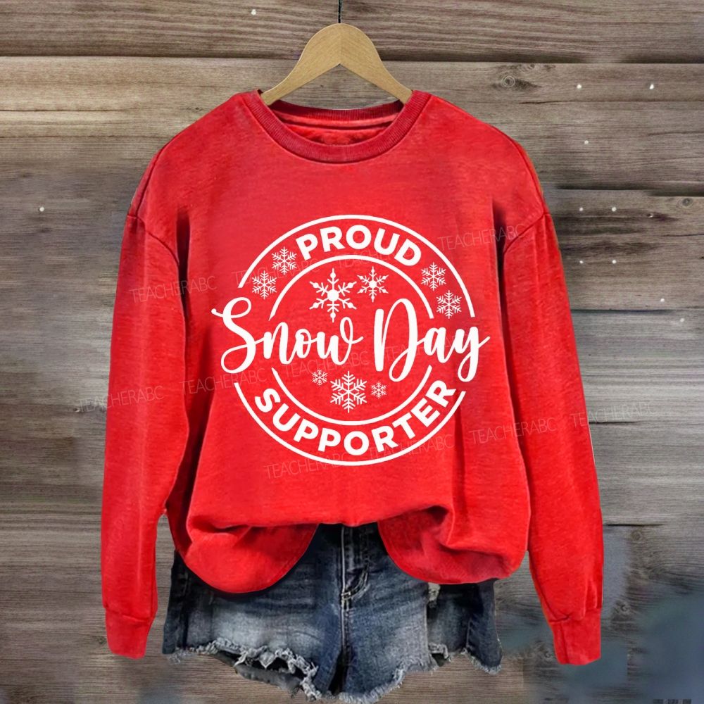Proud Snow Day Supporter Snowflake Christmas Sweatshirt