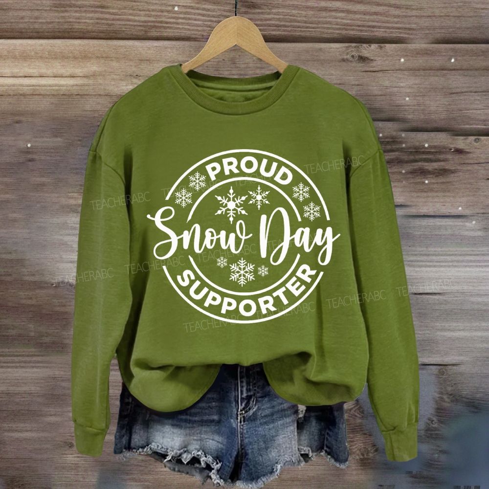 Proud Snow Day Supporter Snowflake Christmas Sweatshirt