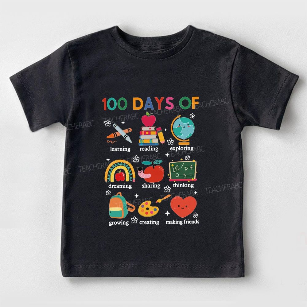 100 Days Of Learning Reading Exploring Dreaming Toddler T-shirts