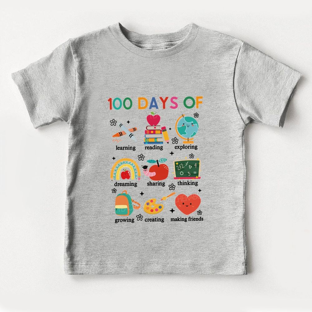 100 Days Of Learning Reading Exploring Dreaming Toddler T-shirts