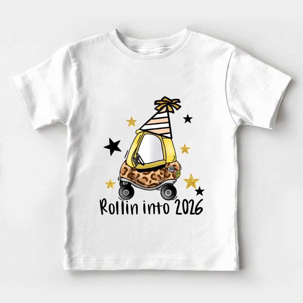 Rollin Into 2026 Christmas Cars And Stars Toddler T-shirts