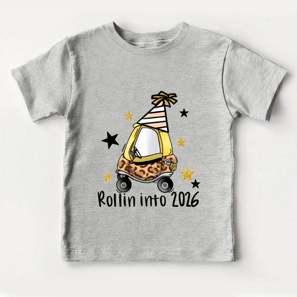 Rollin Into 2026 Christmas Cars And Stars Toddler T-shirts