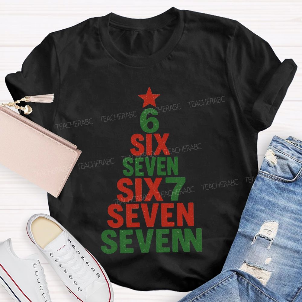 Six Seven Christmas Trees And Christmas Vibes T-shirt
