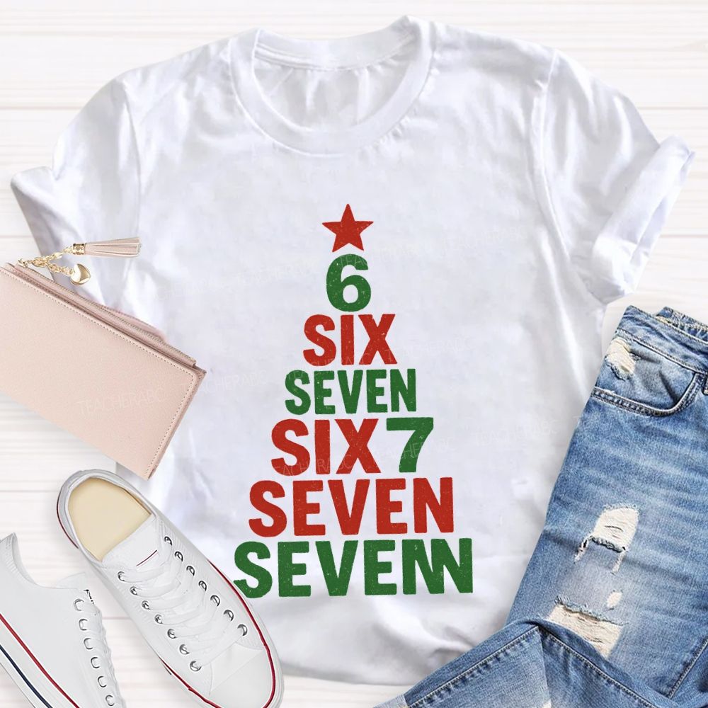Six Seven Christmas Trees And Christmas Vibes T-shirt